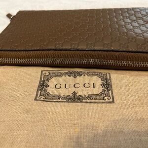 Gucci Brown Guccissima Continental Zip Wallet